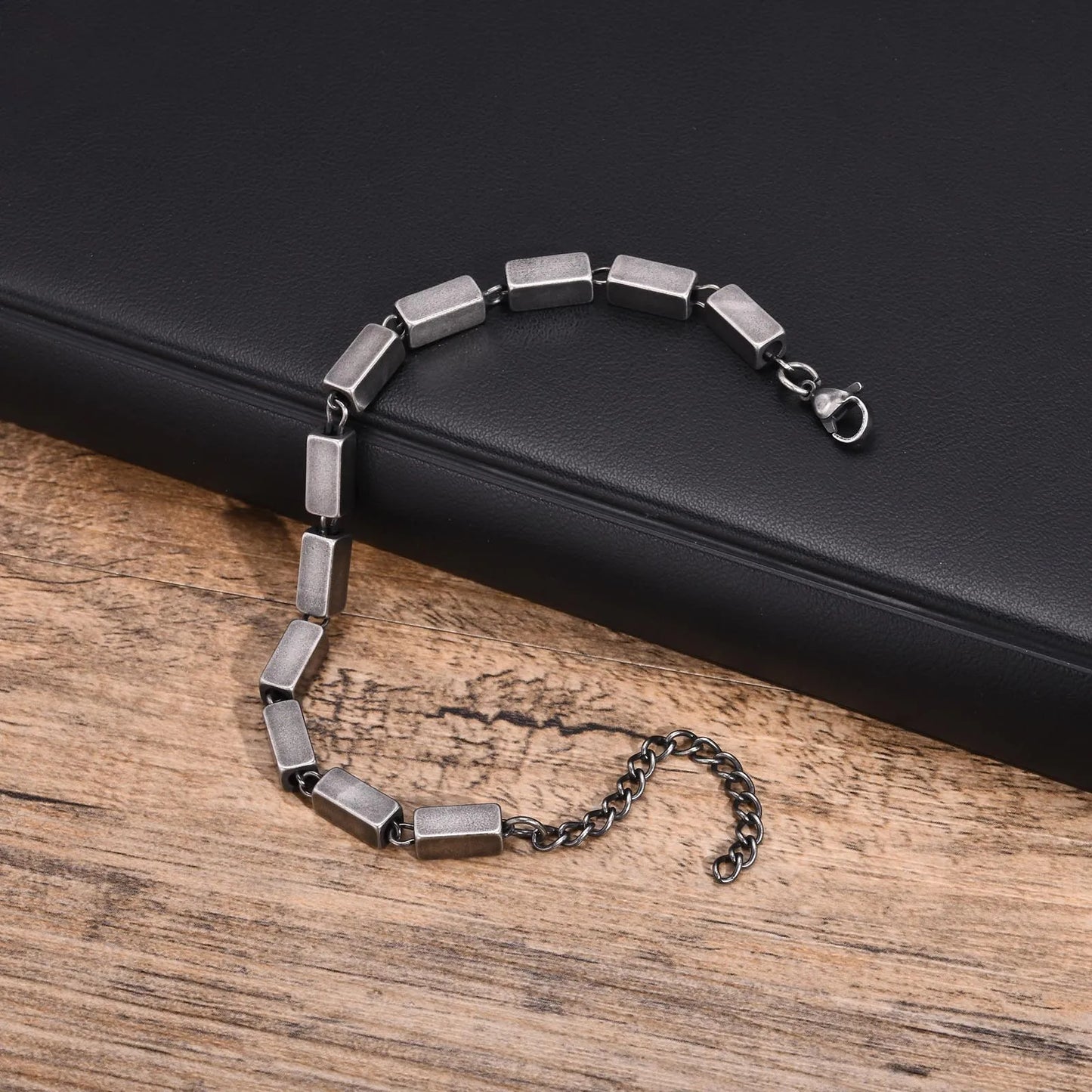 Silver Color Geometric Chain Bracelets for Men