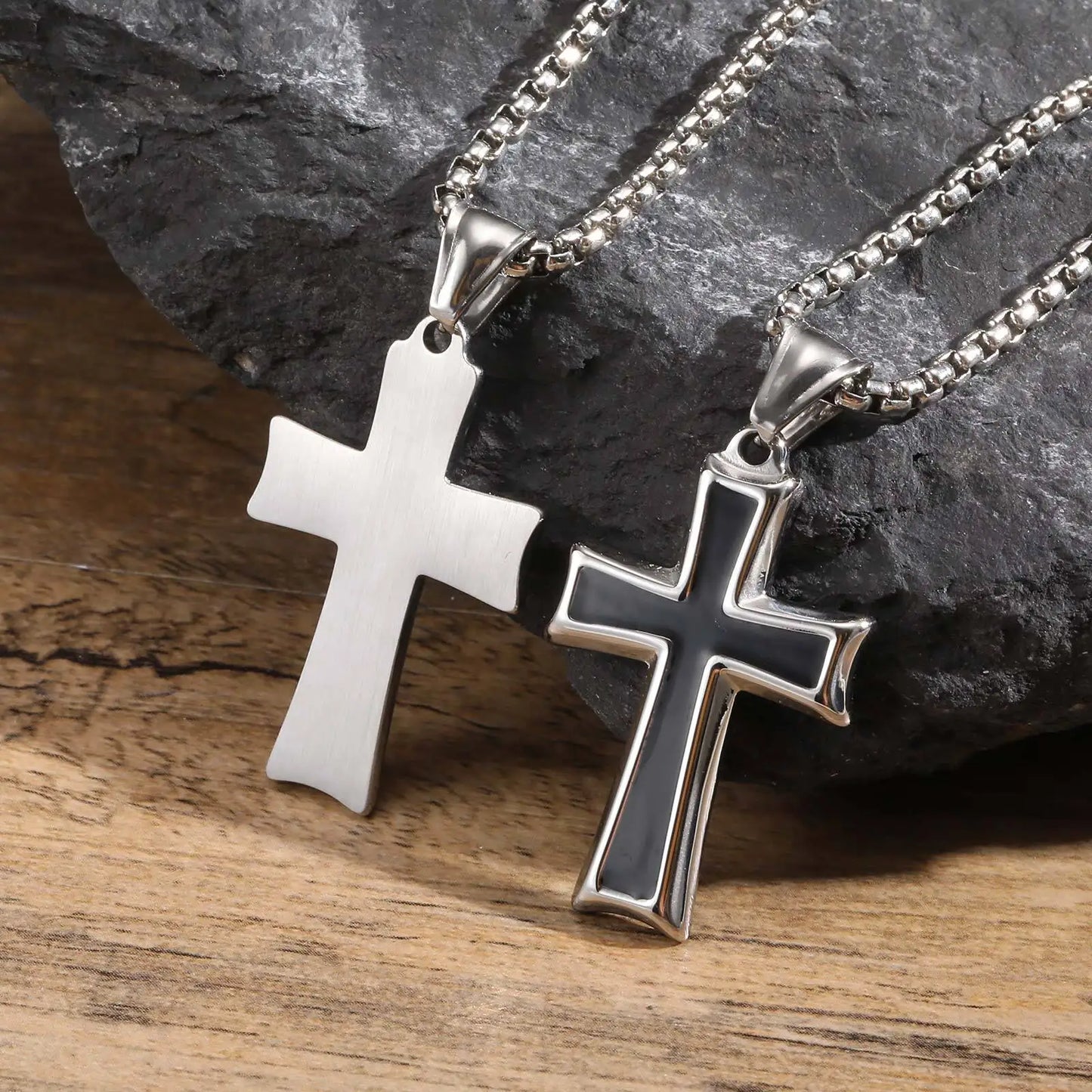 Trendy Stainless Steel Cross Necklaces