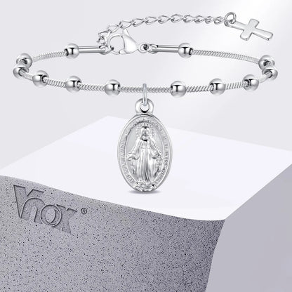 Cross and Virgin Mary Prayer Bracelets