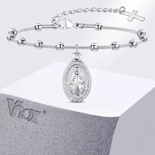 Cross and Virgin Mary Prayer Bracelets