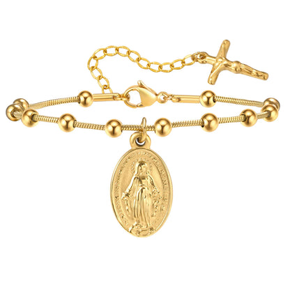 Cross and Virgin Mary Prayer Bracelets