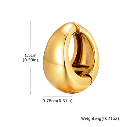 C-shaped Glossy Classic Gold Color Single Earring