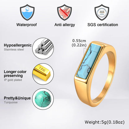 Natural Stone Signet Ring