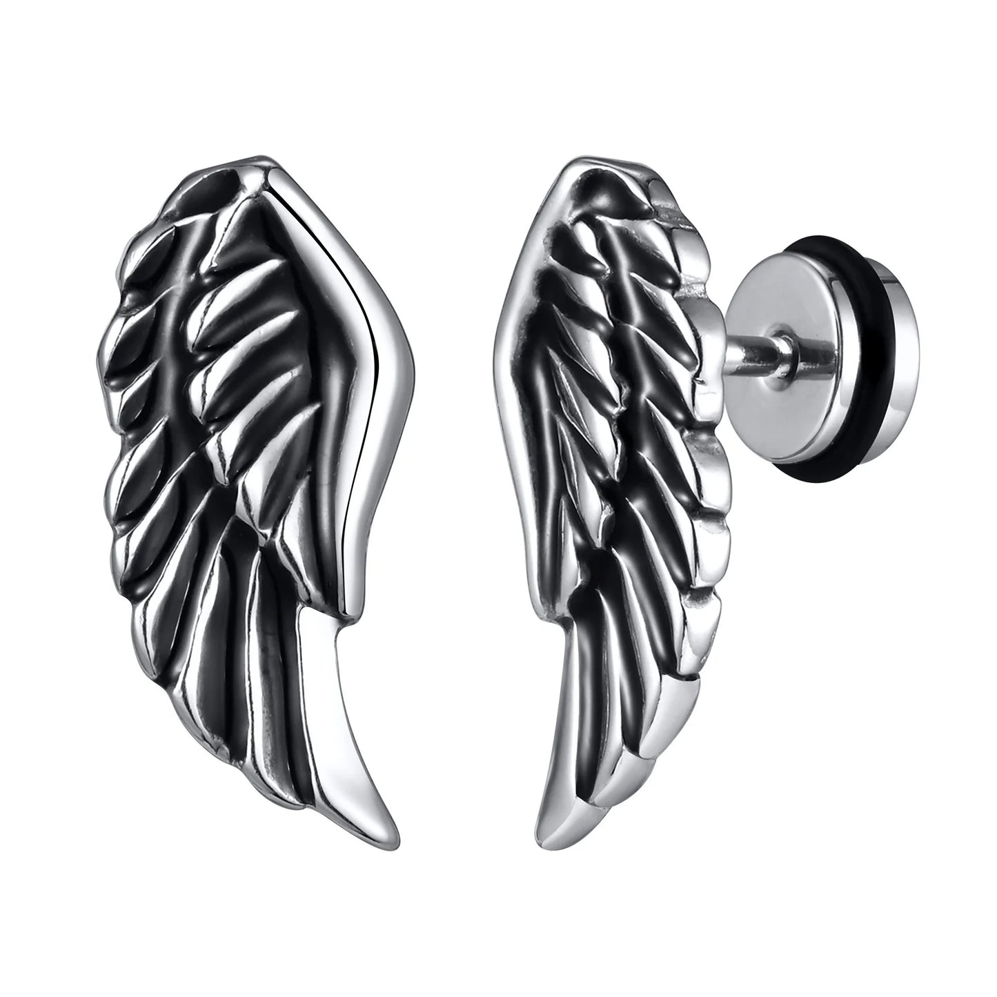 Gothic Devil Wing Stud Earrings