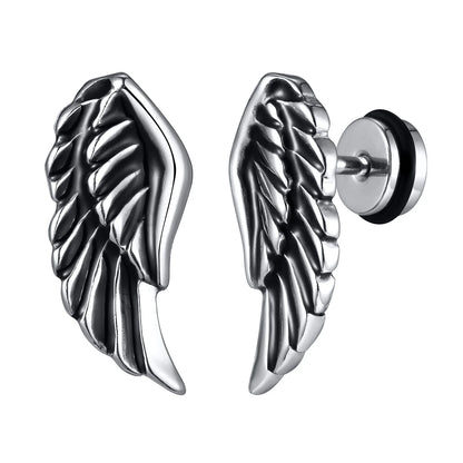 Gothic Devil Wing Stud Earrings