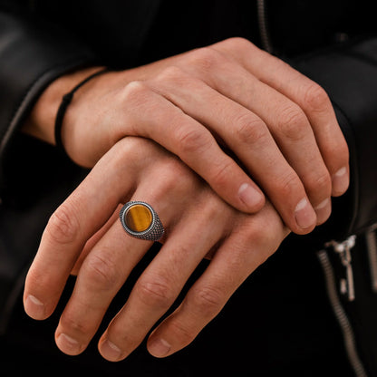 Dragon Scales Textured Signet Ring