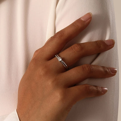 Bling Cubic Zirconia Stone Solitaire Rings