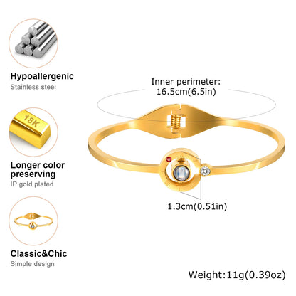 I Love You 100 Languages Projective Bangle